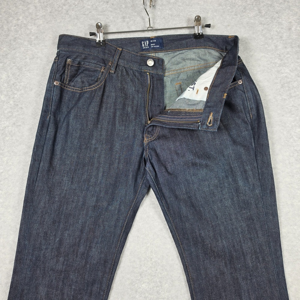 GAp Jeans Mens Size 34x36 Dark Rinse Wash Slim Fit Bootcut 100% Cotton Denim